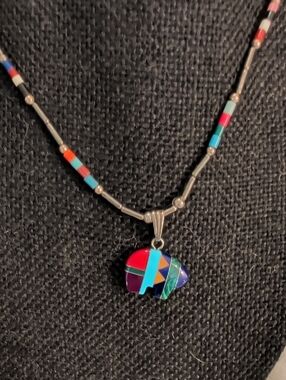 Native American Style Bear Pendant Necklace